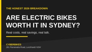 Cyberbikes electric bike value breakdown for Sydney commuters, Leichhardt NSW