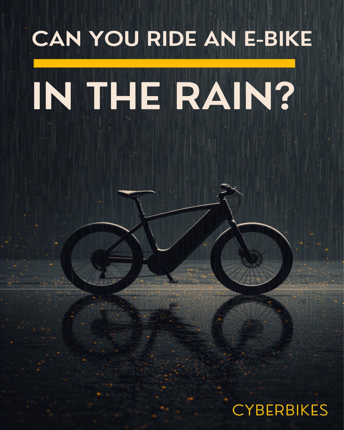 Electric bike on a wet Sydney street in the rain - Cyberbikes Leichhardt