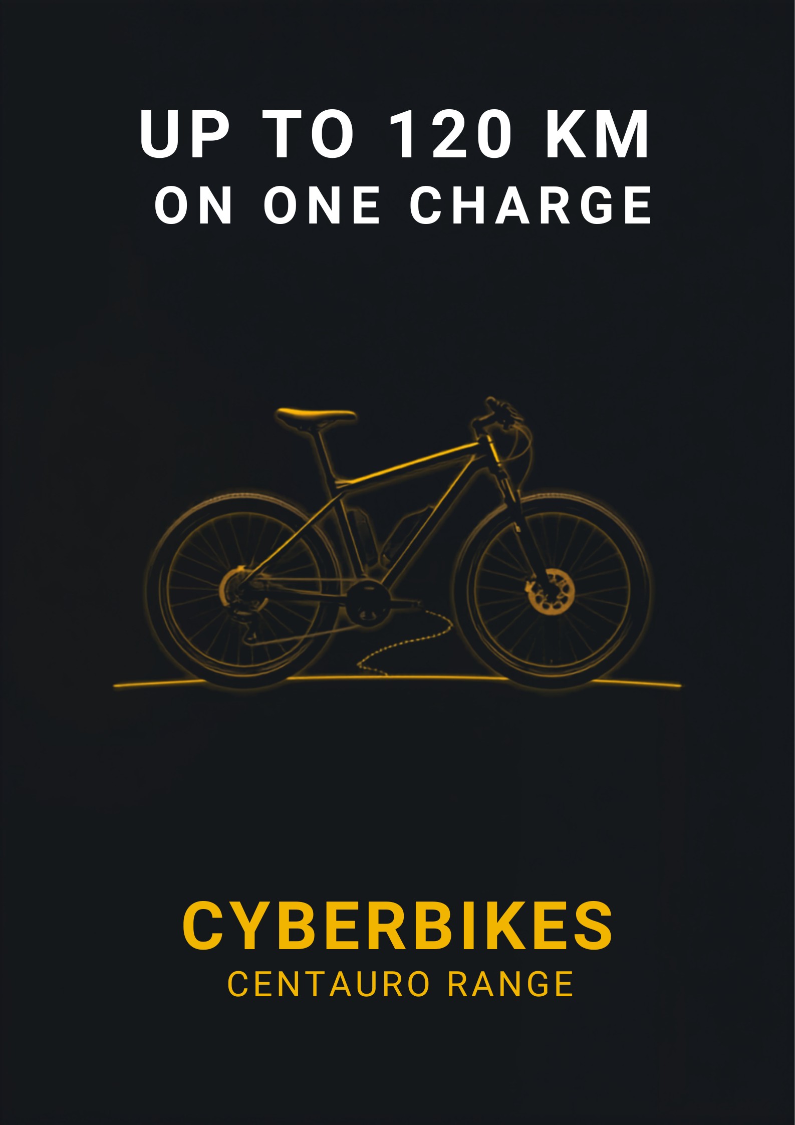 Cyberbikes Centauro e-bike showing up to 120 km range on one charge