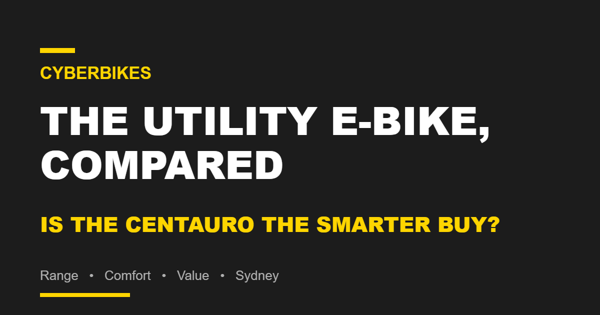 Cyberbikes Centauro utility e-bike comparison, range comfort value