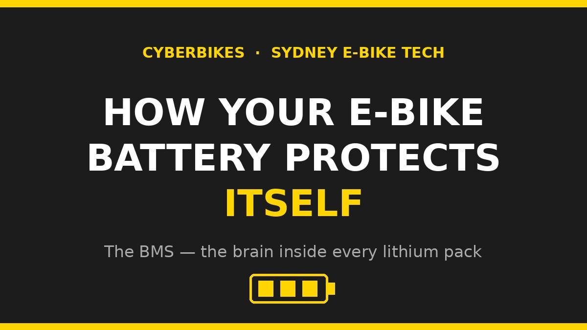 Cyberbikes graphic explaining how an e-bike battery protects itself with a BMS