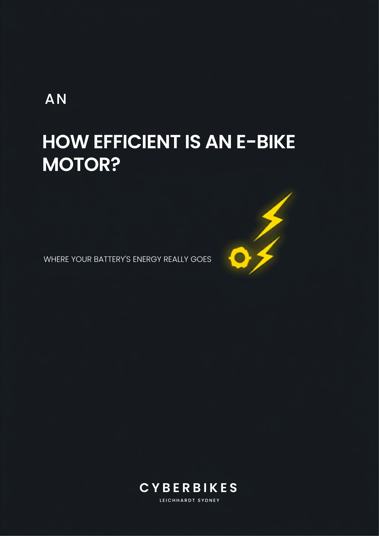Cyberbikes banner asking how efficient is an e-bike motor and where your battery's energy really goes