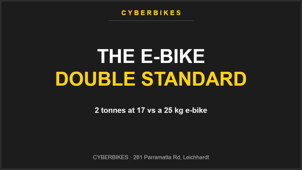 E-bike vs car law double standard in NSW — Cyberbikes