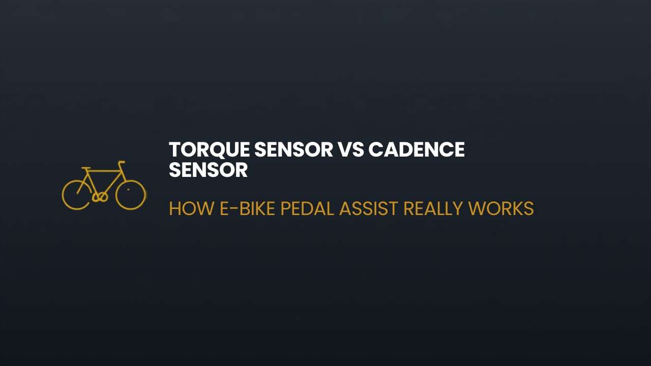 Cyberbikes graphic explaining how e-bike pedal assist works, torque sensor versus cadence sensor