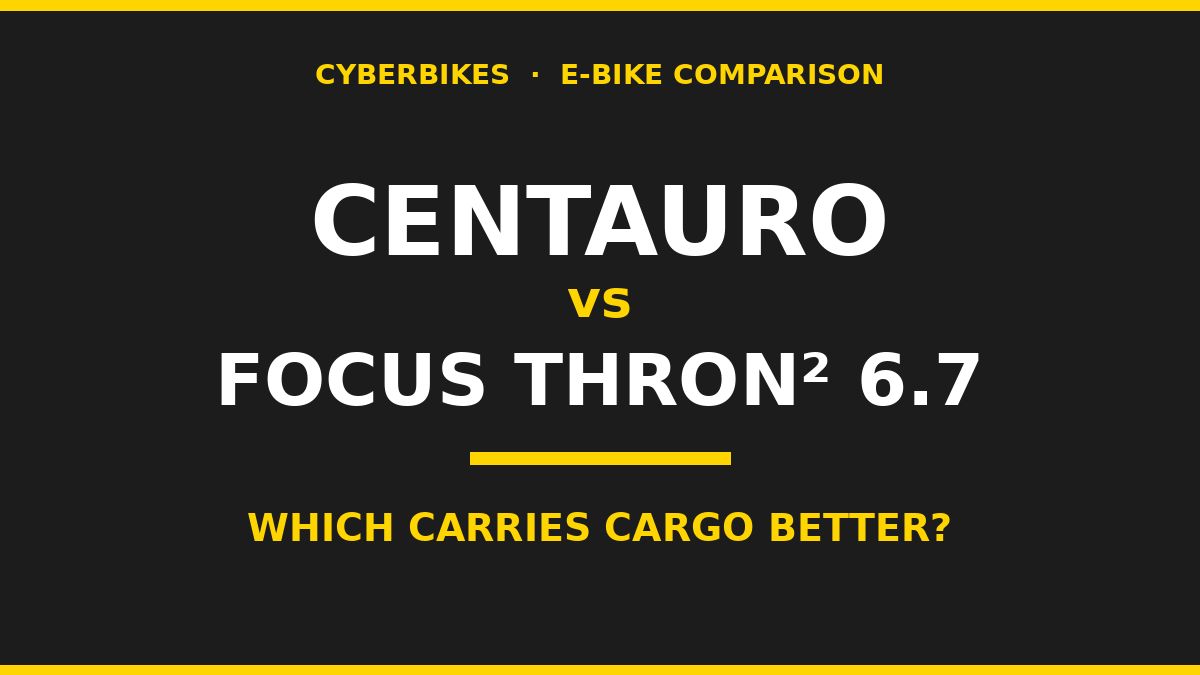 Cyberbikes Centauro vs Focus Thron 6.7 e-bike cargo comparison title graphic