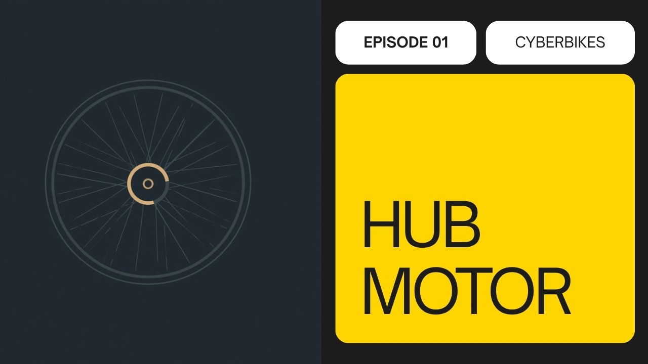 Close-up illustration of an e-bike rear hub motor laced into a spoked wheel