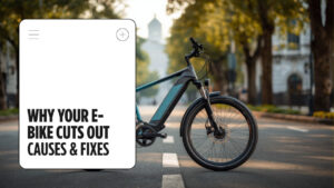 Cyberbikes banner reading Why Your E-Bike Cuts Out, Causes and Fixes, with an electric bike on a Sydney street