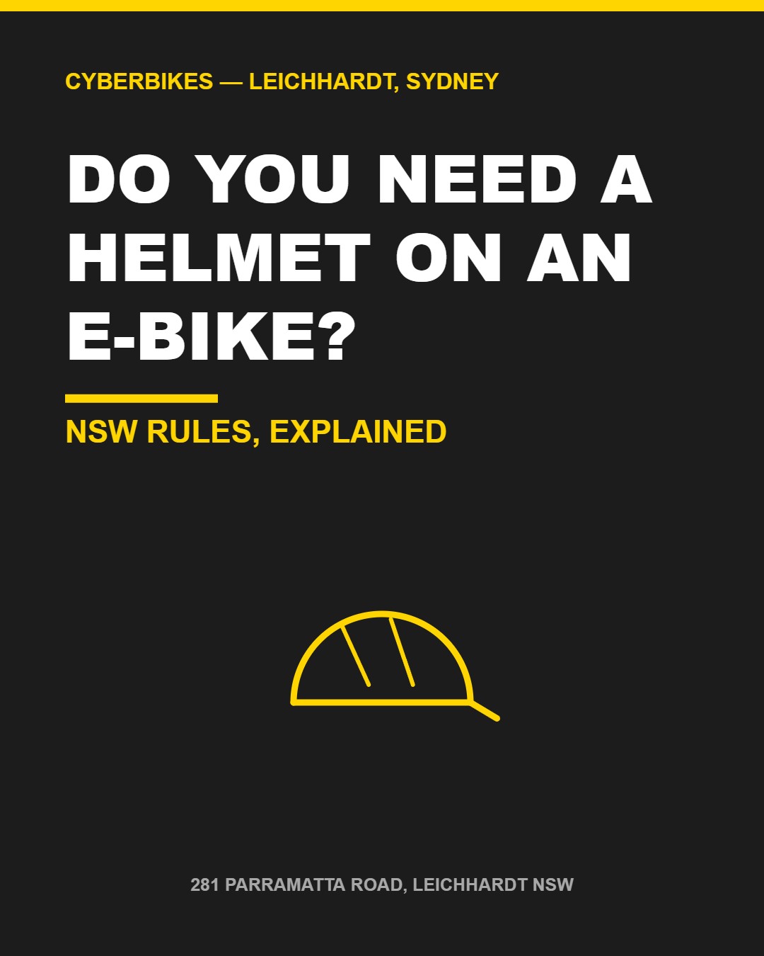 E-bike helmet NSW rules explained by Cyberbikes Leichhardt Sydney