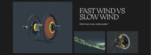 Fast wind vs slow wind e-bike hub motor comparison banner by Cyberbikes Sydney