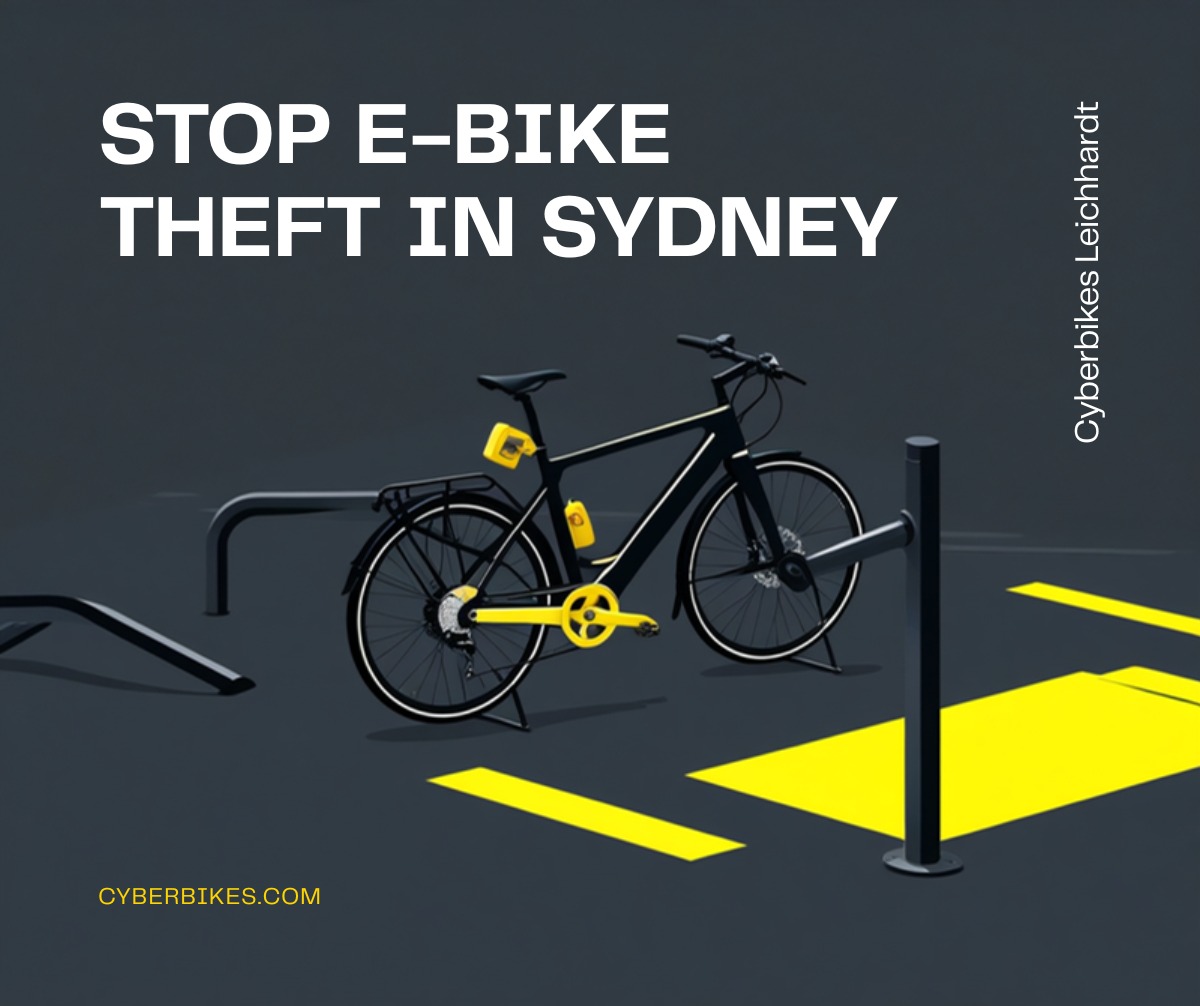 E-bike secured with a heavy-duty D-lock to prevent e-bike theft in Sydney