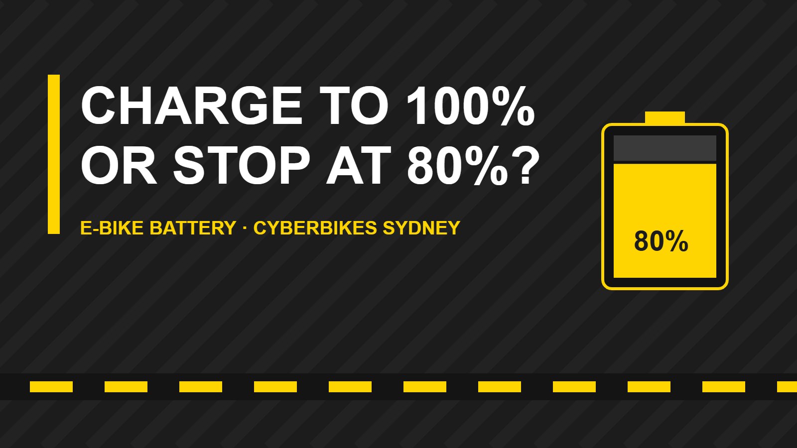 E-bike battery charge level explained: charging to 100 percent or stopping at 80 percent, Cyberbikes Sydney